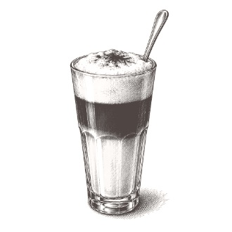 Kawa latte – rysunek