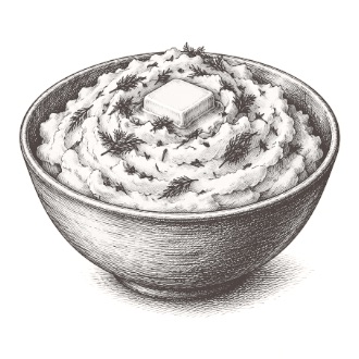 Ziemniaki puree z koperkiem – rysunek