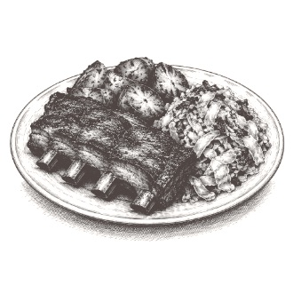 Żeberko pieczone – rysunek
